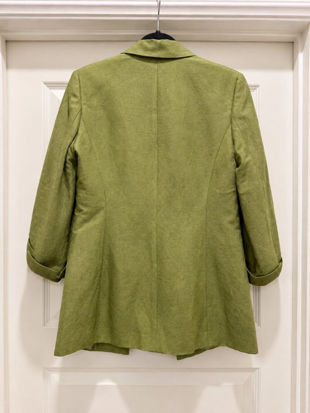 NWT Calvin Klein Olive Green Linen Blend Blazer | Size 10 - Picture 3 of 4